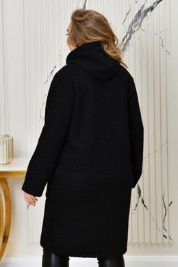 Теплый кардиган батал букле барашек женский черный, 48-50