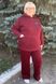 Теплий флісовий костюм великих розмірів бордовий, 52-54