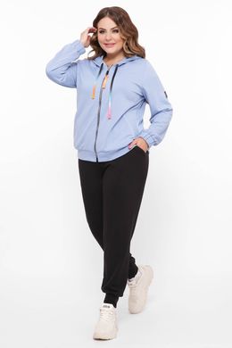 Трикотажный женский спортивный костюм батальный голубой, 54