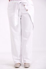 Белые брюки большие льняные модные, 58