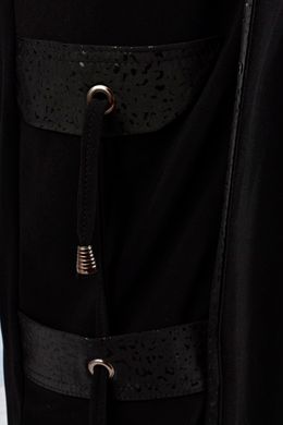 Жіночі штани на резинці великого розміру чорні трикотажні, 52-54