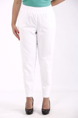 Жіночі штани супер батал білі на літо на резинці, 58