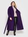 Жіноче пальто батал з кашеміру фіолетове, 48-50