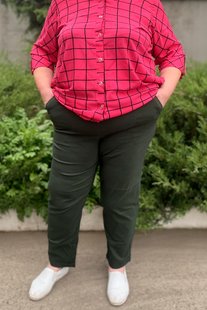 Літні вкорочені штани великих розмірів кольору хакі, 52-54