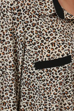 Рубашка трикотаж для полных женщин леопардовый принт, 54