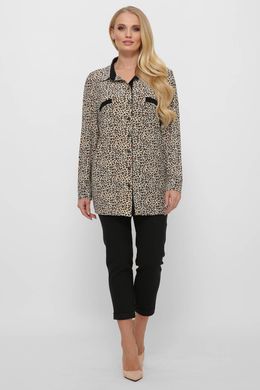 Рубашка трикотаж для полных женщин леопардовый принт, 54