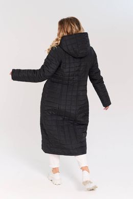Пальто стеганое больших размеров черное, 56