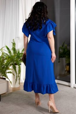 Красива сукня великих розмірів кольору електрик із софту, 50-52