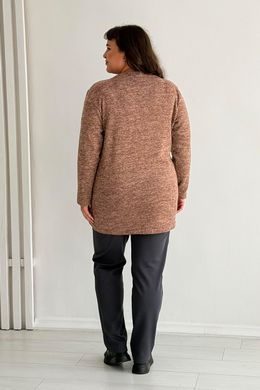 Очень теплая туника больших размеров на флисе бежевая, 56-58